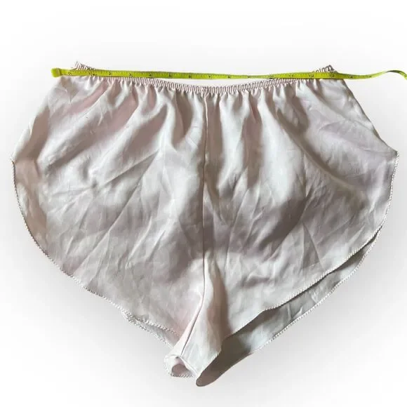 Sears Vintage 70s Pale Pink High Cut Polyester Tap Pants Lingerie Shorts Size M - Picture 6 of 9